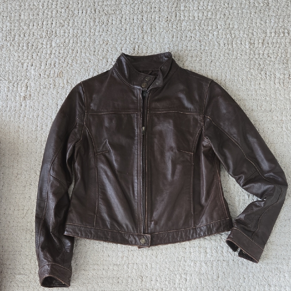 American Eagle Outfitters Dark Brown Leather Jacket